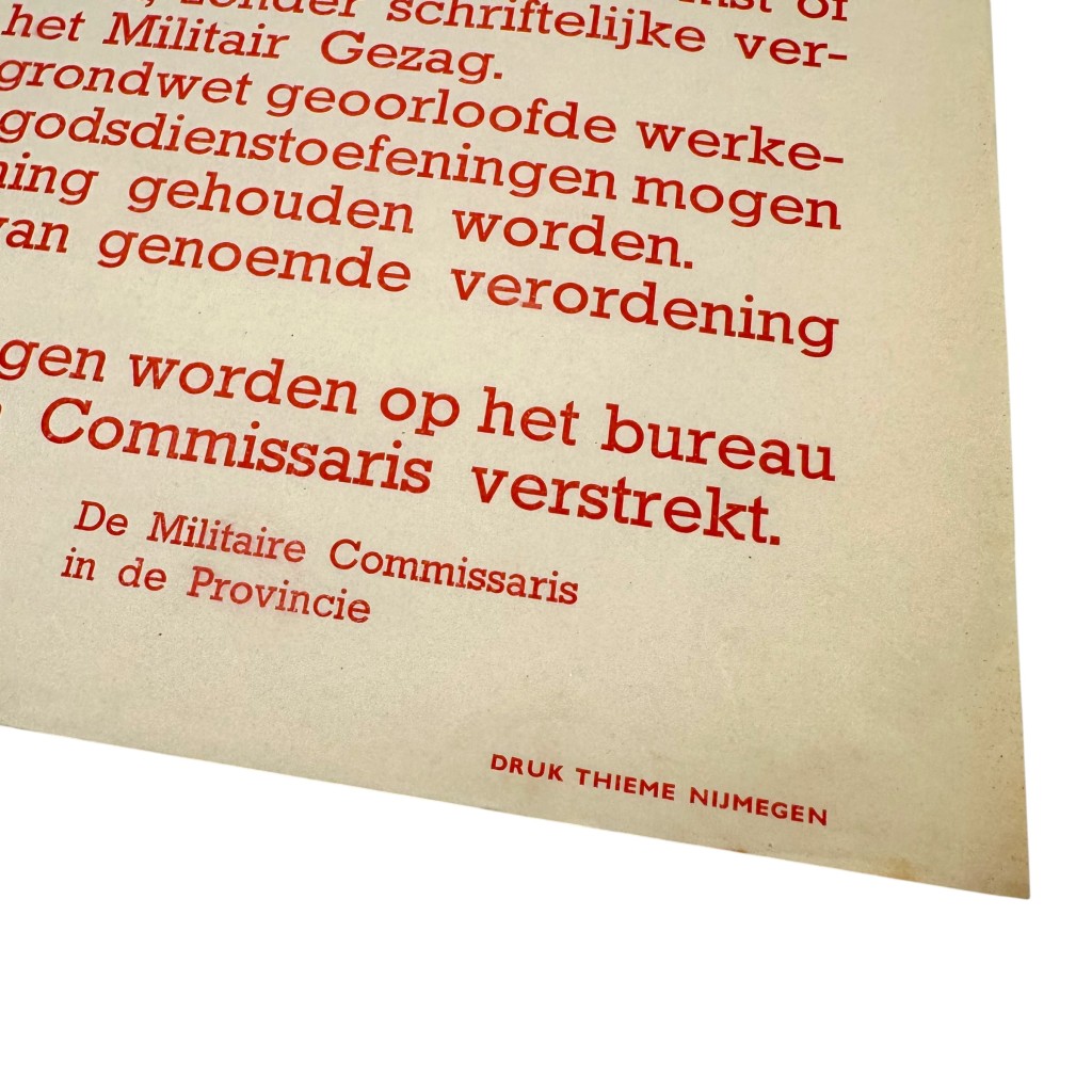 Original WWII Dutch 'Openbare Bekendmaking' poster Nijmegen - Image 3