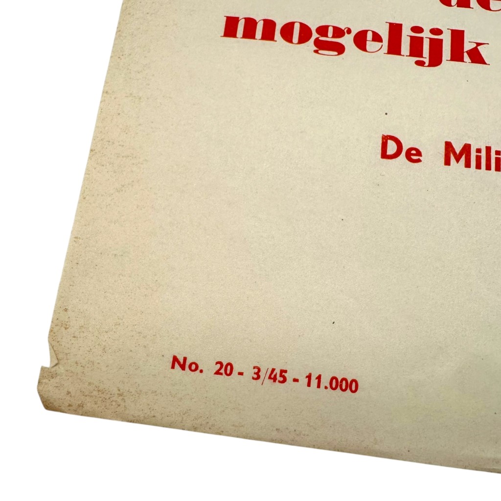 Original WWII Dutch 'Bekendmaking landmijnen' poster Nijmegen - Image 2