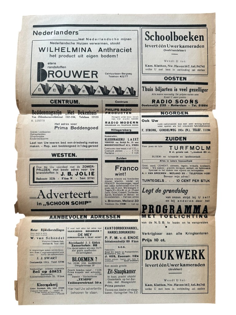 Original 1937 Dutch NSB local newspaper 'Schoon Schip' Zuid-Holland - Image 4