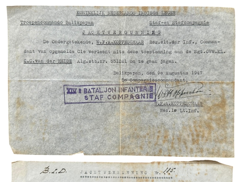 Original 1945-1949 Dutch East Indies documents