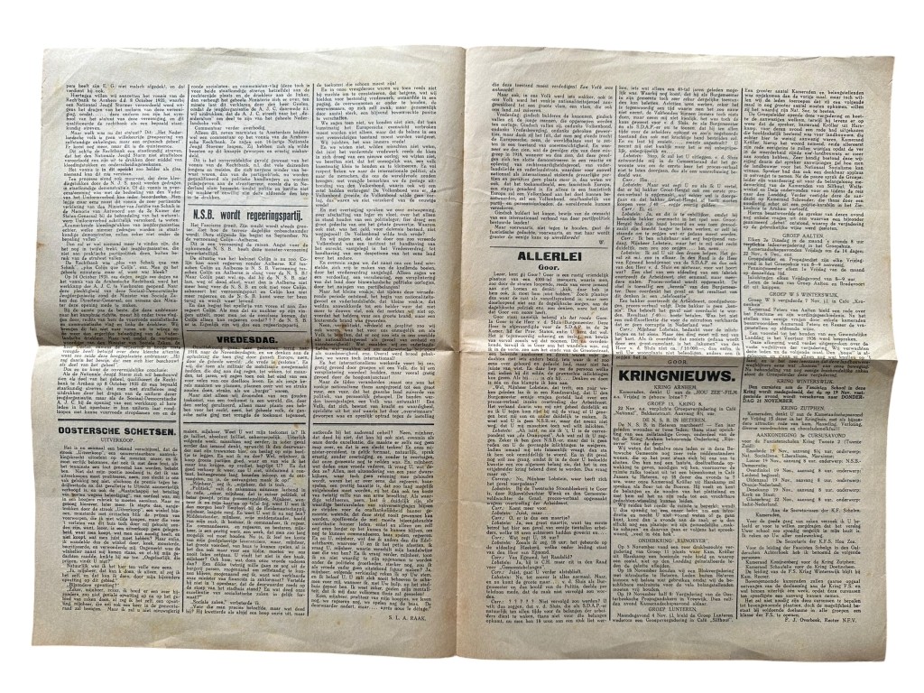 Original 1935 Dutch NSB local newspaper 'De Oranjepost' Gelderland and Overijssel - Image 4