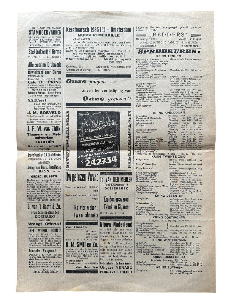 Original 1935 Dutch NSB local newspaper 'De Oranjepost' Gelderland and Overijssel - Image 3