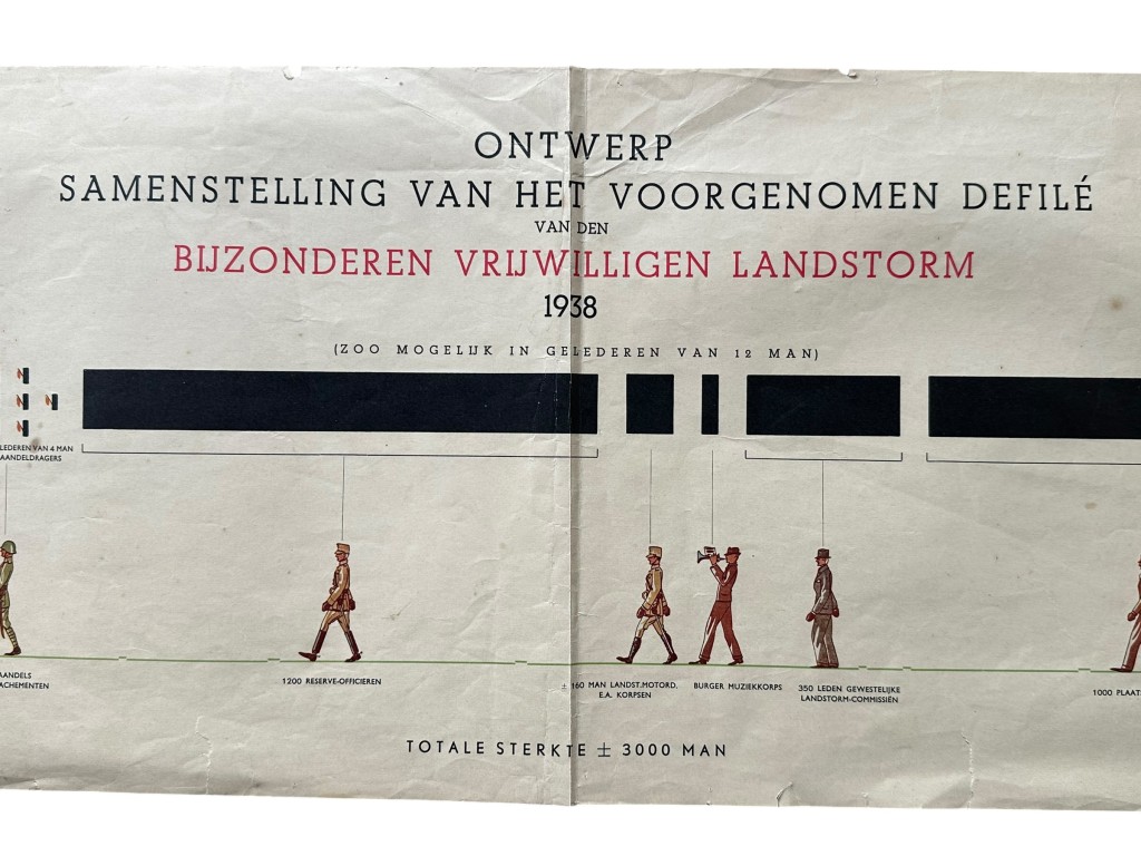 Original Pre 1940 Dutch army Bijzonderen Vrijwilligen Landstorm poster