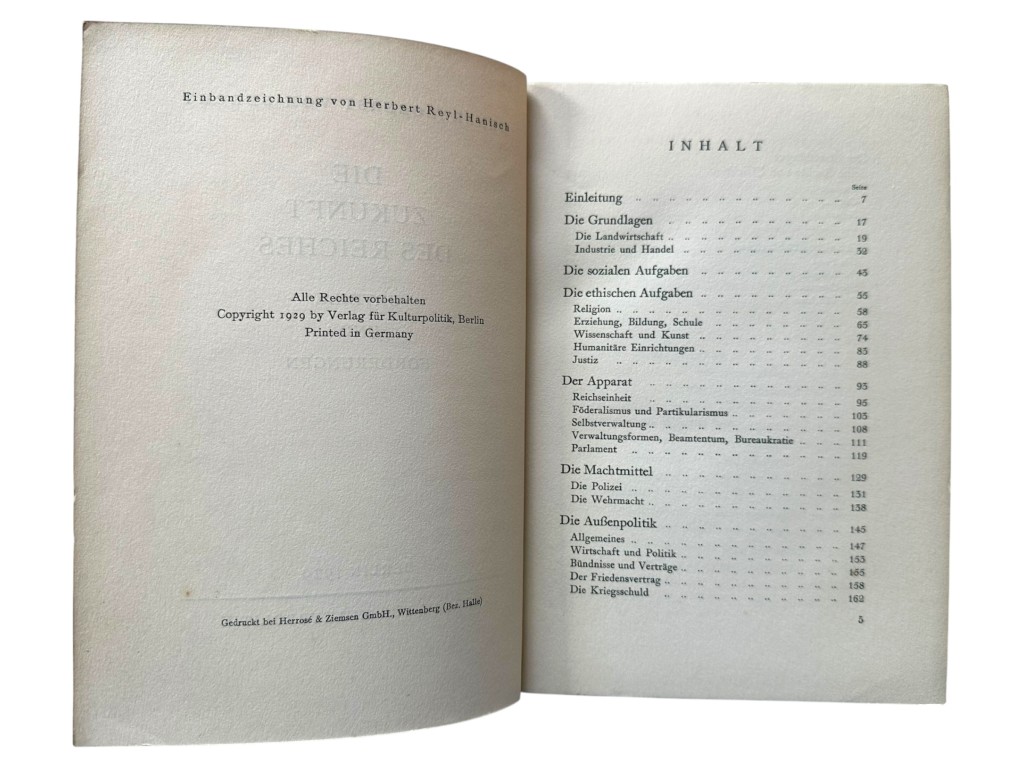 Original 1929 German book Die Zukunft des Reiches from NSB member Max Blokzijl - Image 5
