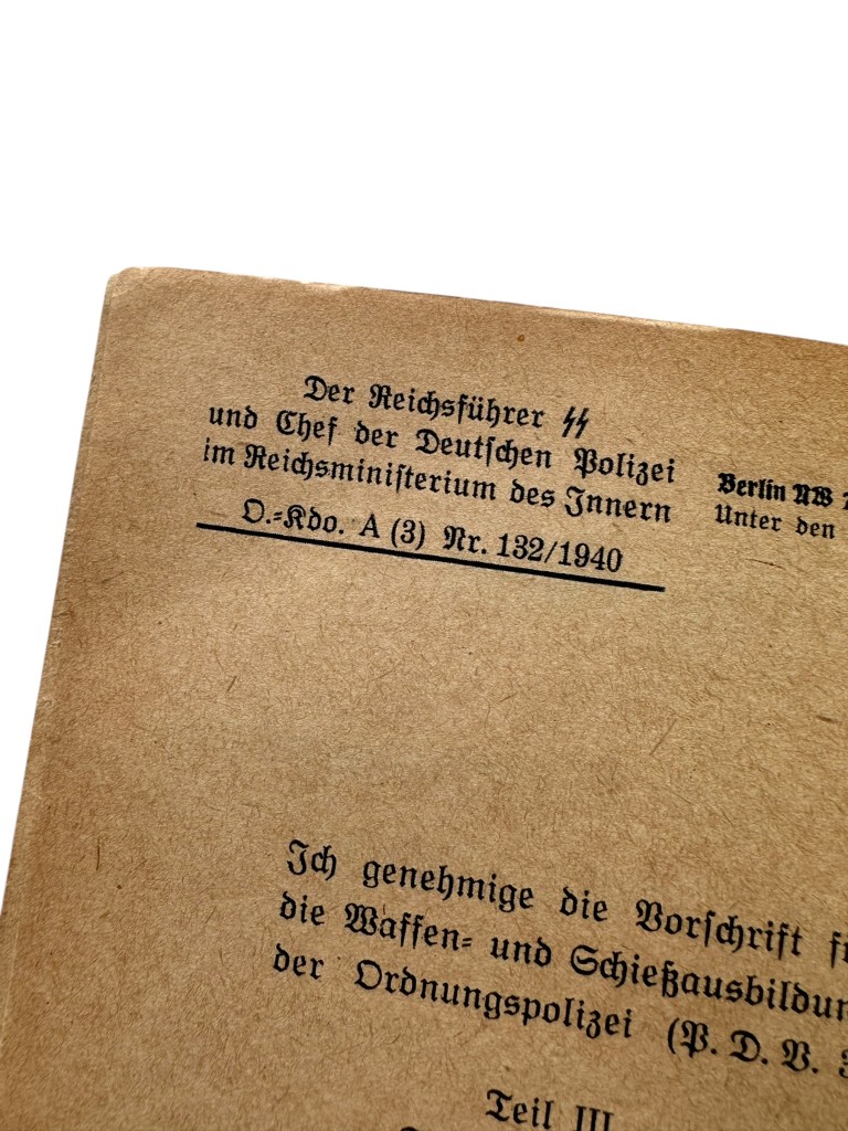 Original WWII German Ordnungspolizei handbook 'Vorschrift für die Waffen- und Schießausbildung der Ordnungspolizei' - Image 3
