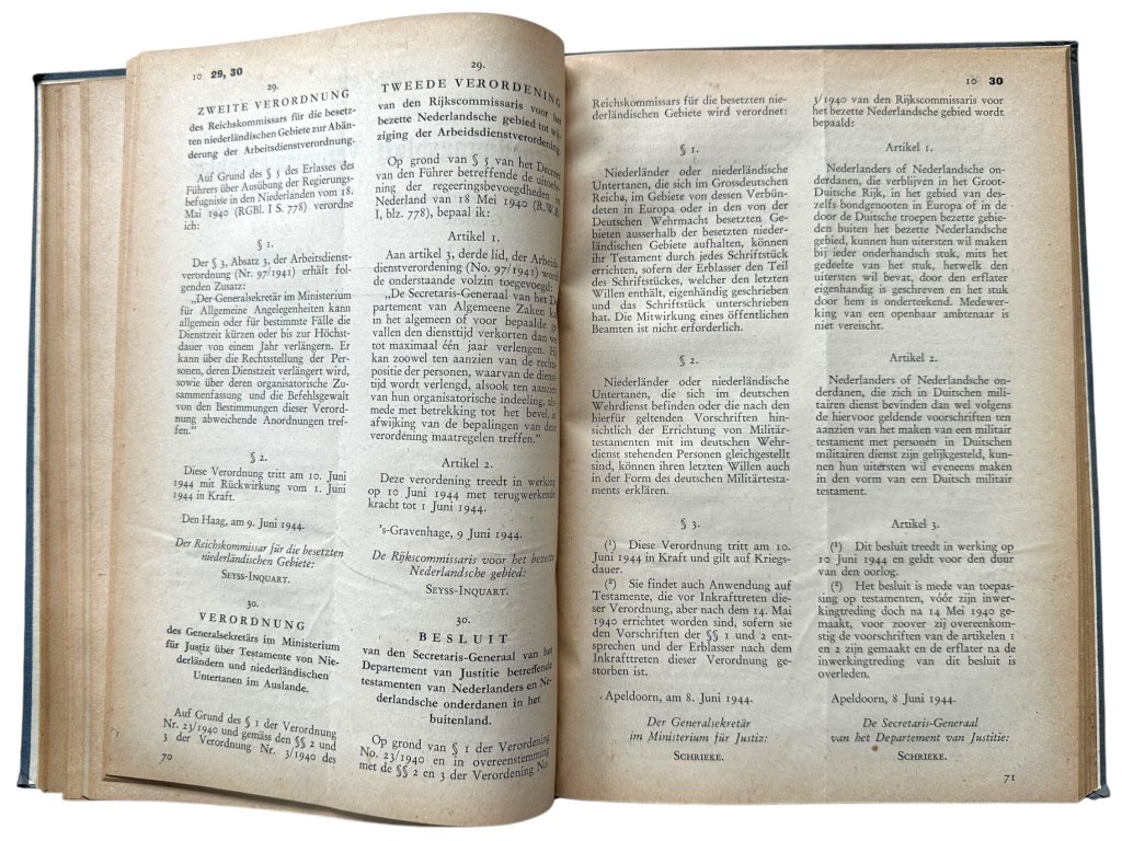 Original WWII German Verordnungsblatt für die besetzten niederländischen Gebiete Jahr 1944-1945 - Image 5