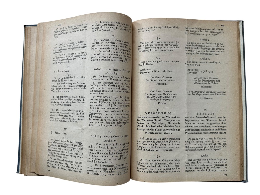 Original WWII German Verordnungsblatt für die besetzten niederländischen Gebiete Jahr 1944-1945 - Image 6
