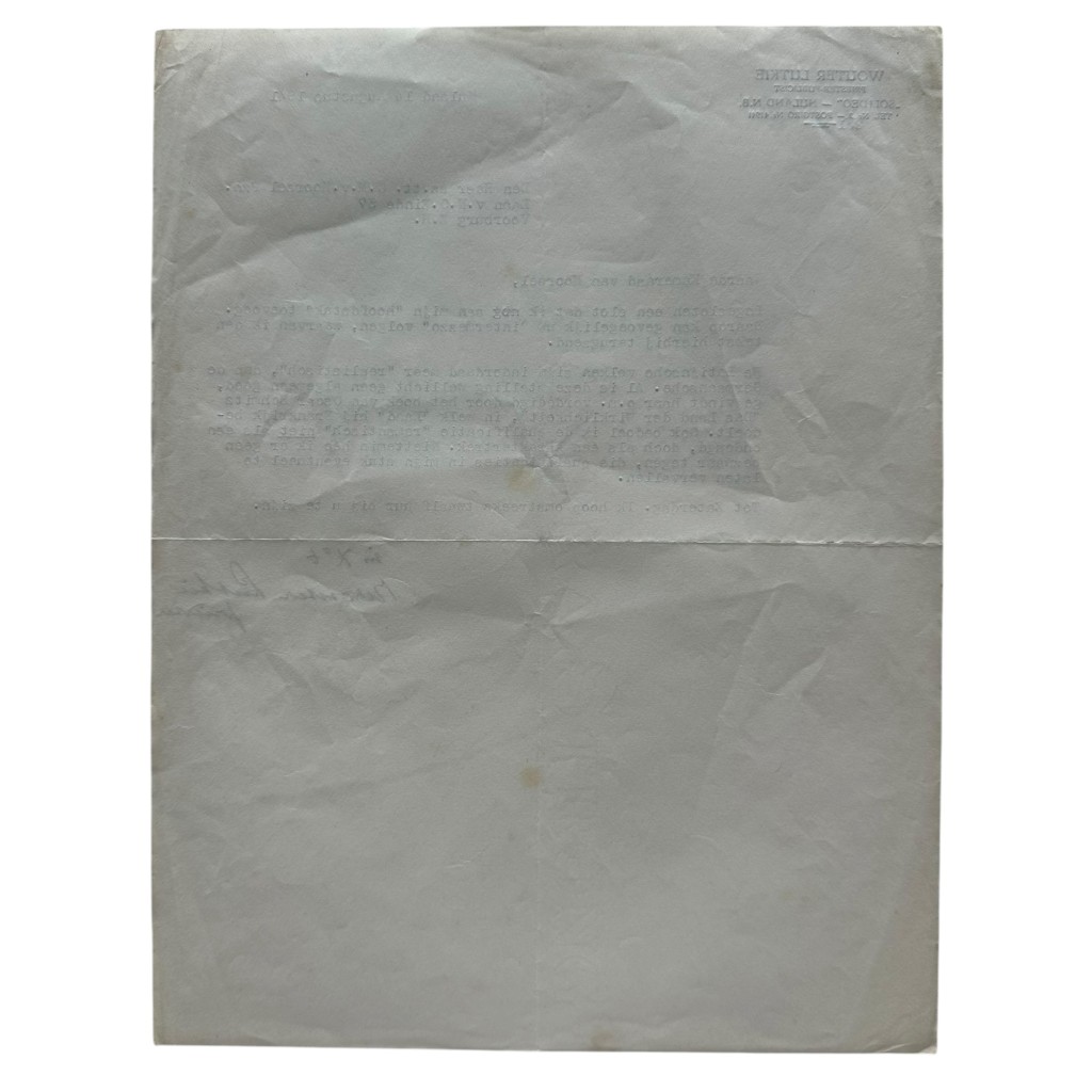 Original 1941 Dutch fascists letter from Wouter Lutkie (Hand-signed) - Image 4