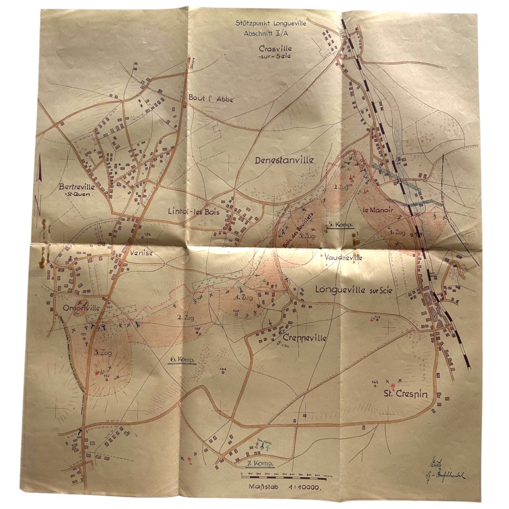 Original WWII German Wehrmacht Atlantic Wall defense set concerning ‘Stützpunkt Longueville-sur-Scie’ in France in 1943 - Image 10