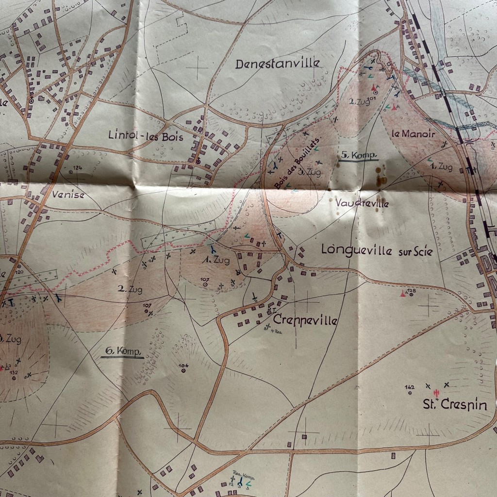 Original WWII German Wehrmacht Atlantic Wall defense set concerning ‘Stützpunkt Longueville-sur-Scie’ in France in 1943 - Image 12