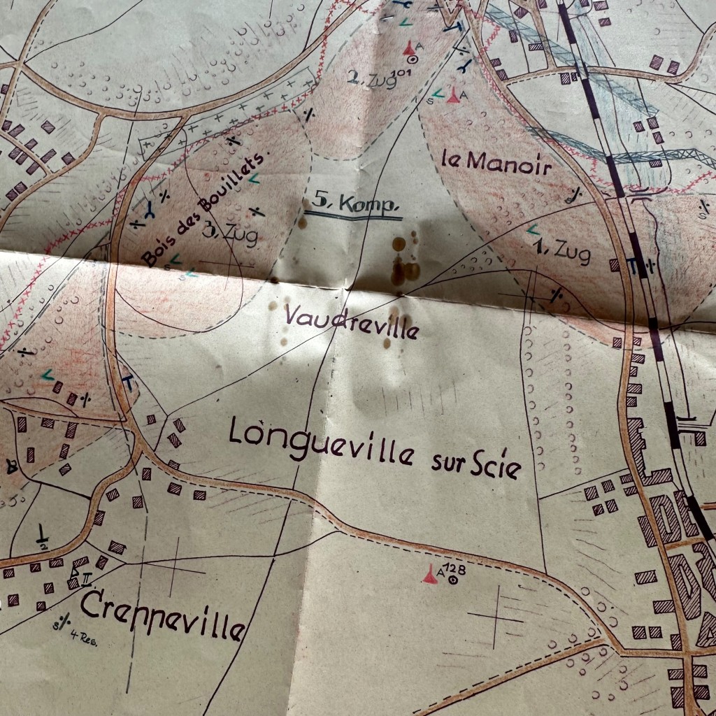 Original WWII German Wehrmacht Atlantic Wall defense set concerning ‘Stützpunkt Longueville-sur-Scie’ in France in 1943 - Image 13