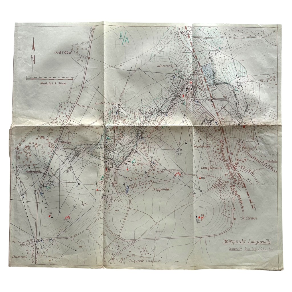 Original WWII German Wehrmacht Atlantic Wall defense set concerning ‘Stützpunkt Longueville-sur-Scie’ in France in 1943 - Image 17