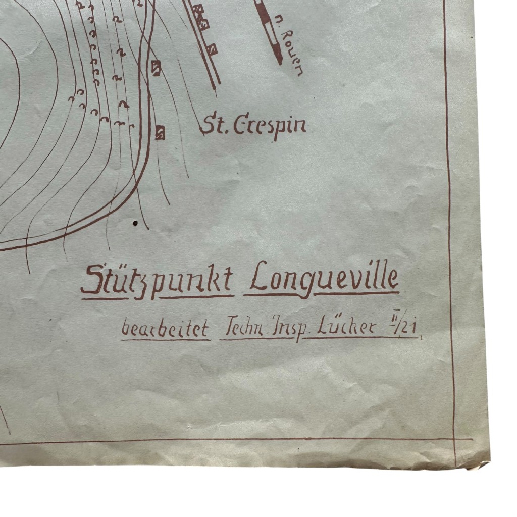 Original WWII German Wehrmacht Atlantic Wall defense set concerning ‘Stützpunkt Longueville-sur-Scie’ in France in 1943 - Image 18