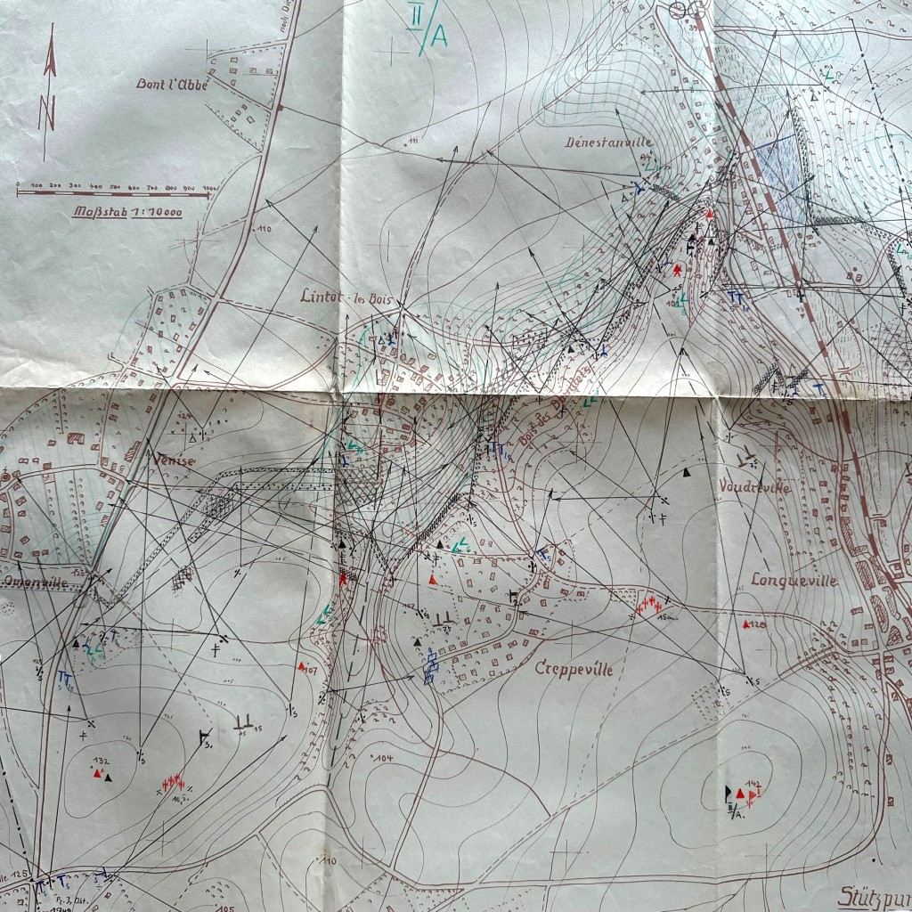 Original WWII German Wehrmacht Atlantic Wall defense set concerning ‘Stützpunkt Longueville-sur-Scie’ in France in 1943 - Image 21