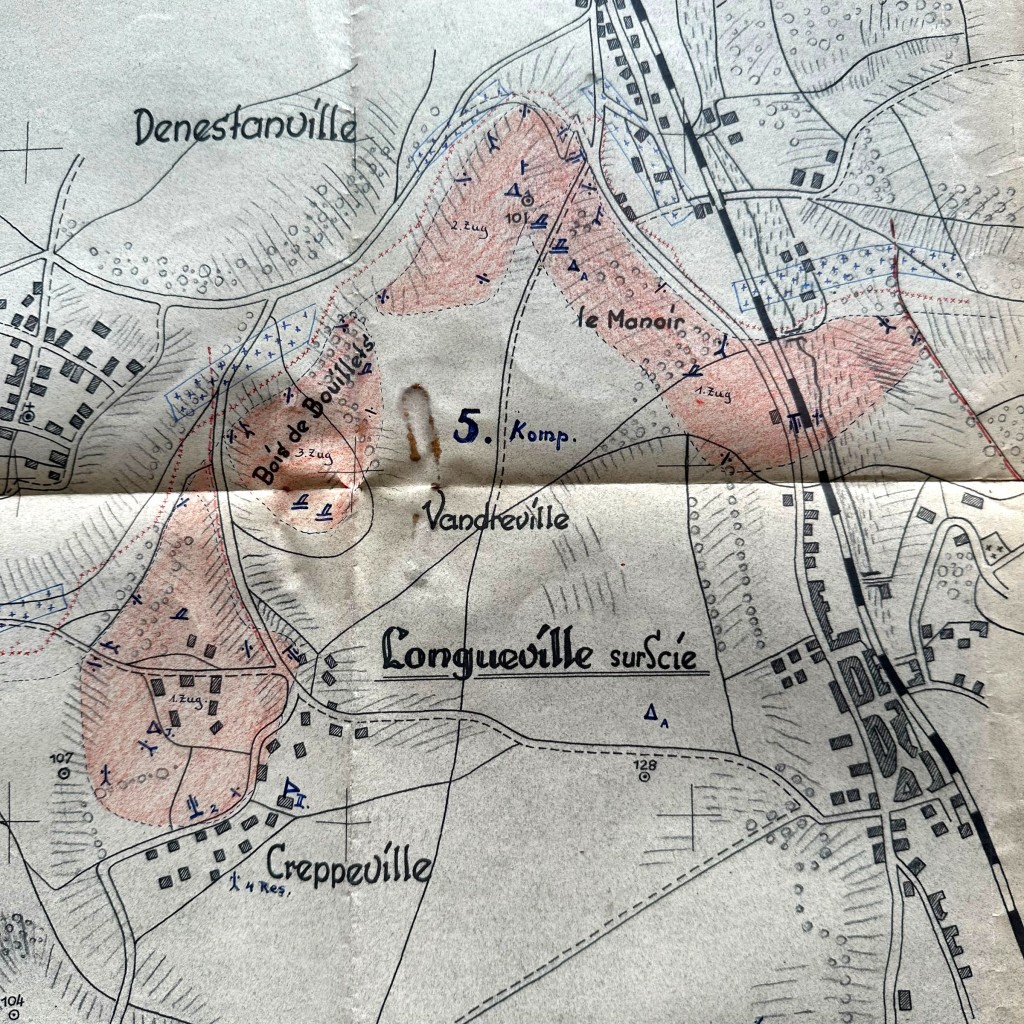 Original WWII German Wehrmacht Atlantic Wall defense set concerning ‘Stützpunkt Longueville-sur-Scie’ in France in 1943 - Image 25