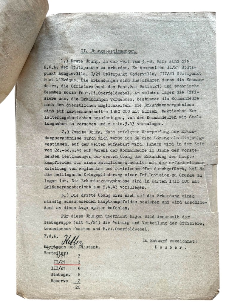 Original WWII German Wehrmacht Atlantic Wall defense set concerning ‘Stützpunkt Longueville-sur-Scie’ in France in 1943 - Image 43
