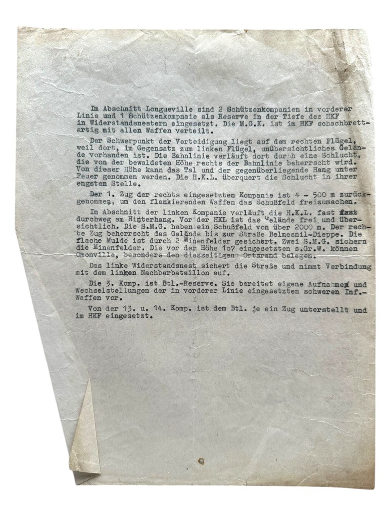 Original WWII German Wehrmacht Atlantic Wall defense set concerning ‘Stützpunkt Longueville-sur-Scie’ in France in 1943 - Image 46