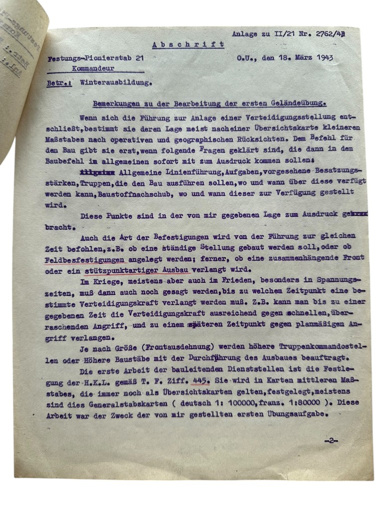Original WWII German Wehrmacht Atlantic Wall defense set concerning ‘Stützpunkt Longueville-sur-Scie’ in France in 1943 - Image 38