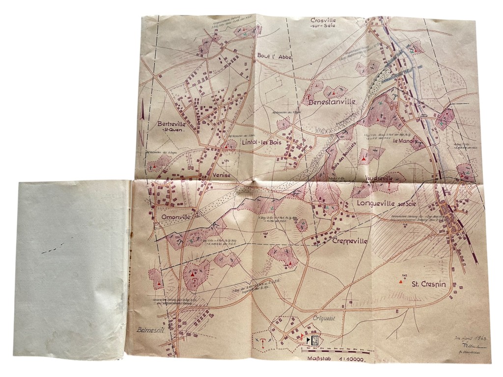 Original WWII German Wehrmacht Atlantic Wall defense set concerning ‘Stützpunkt Longueville-sur-Scie’ in France in 1943 - Image 2
