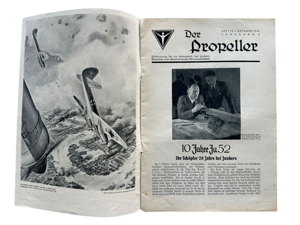 Original WWII German magazine “Der Propeller” issued by Junkers Flugzeug- und Motorenwerke AG. - Image 2
