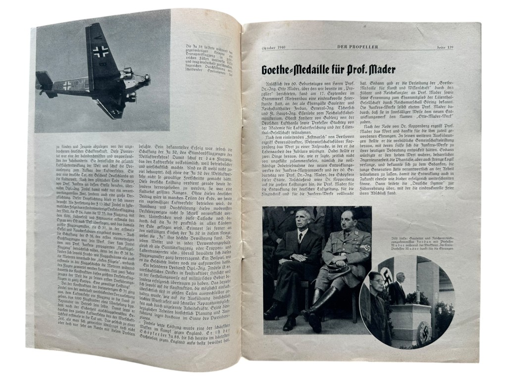 Original WWII German magazine “Der Propeller” issued by Junkers Flugzeug- und Motorenwerke AG. - Image 3