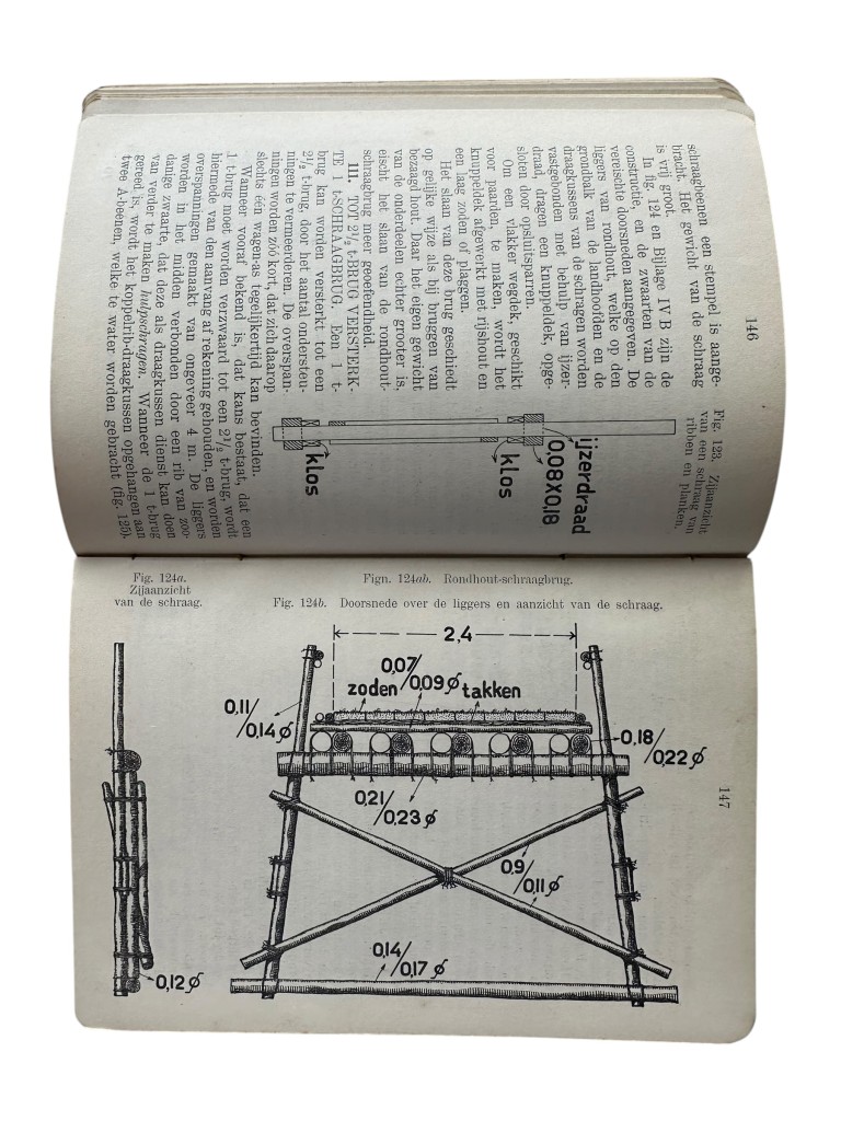 Original Pre 1940 Dutch army manual “Voorschrift Inrichten Stellingen” Part III Roads and Bridges dating from 1934. - Image 8