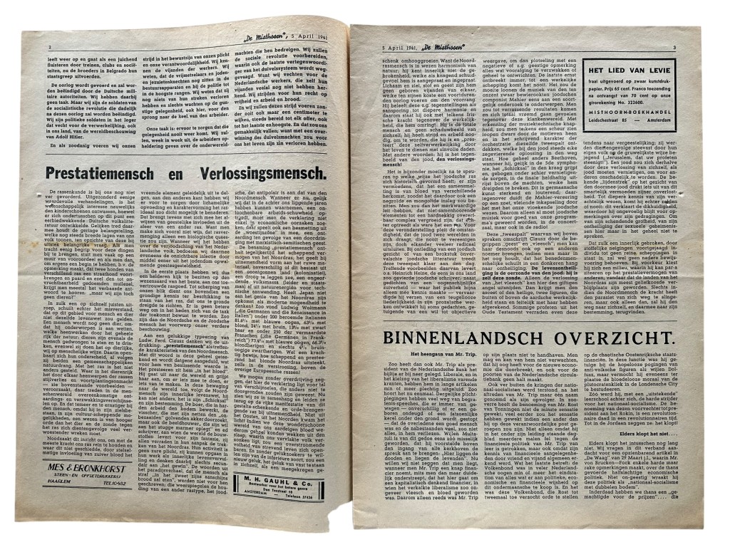 Original WWII Dutch collaboration 'De Misthoorn' newspaper - Image 5