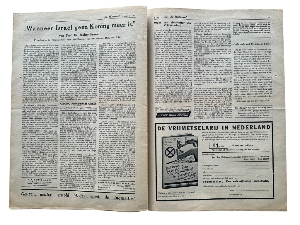Original WWII Dutch collaboration 'De Misthoorn' newspaper - Image 9