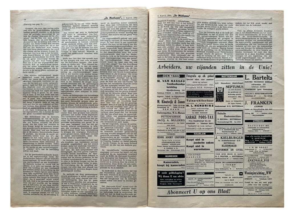 Original WWII Dutch collaboration 'De Misthoorn' newspaper - Image 11