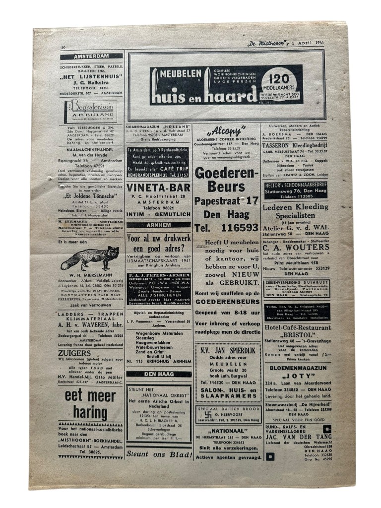 Original WWII Dutch collaboration 'De Misthoorn' newspaper - Image 4
