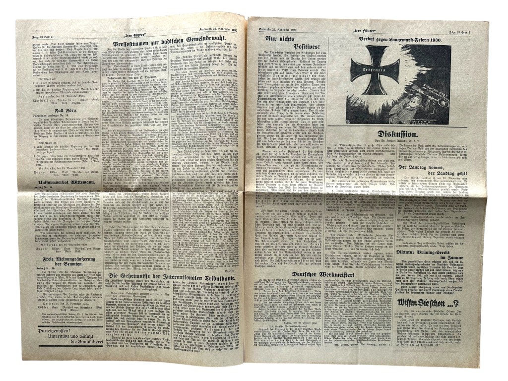 Original 1930 German NSDAP 'Der Führer' newspaper Karlsruhe - Image 2