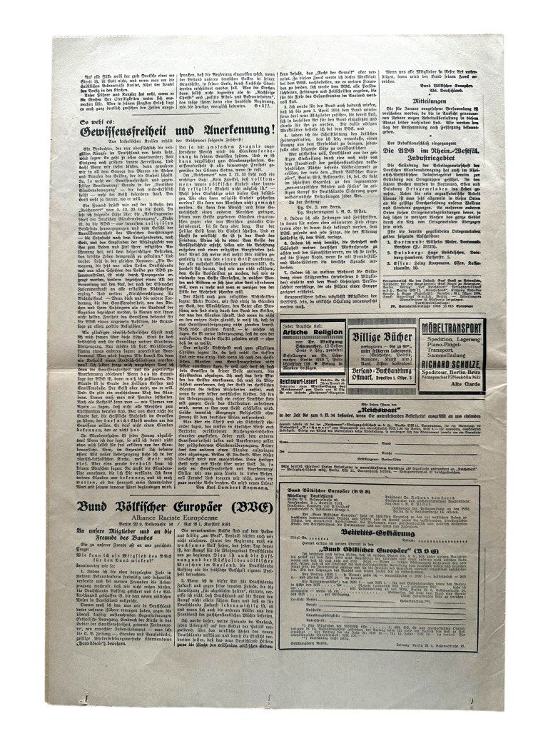 Original 1934 German Reichswart Nationalsozialistische Wochenschrift newspaper - Image 4