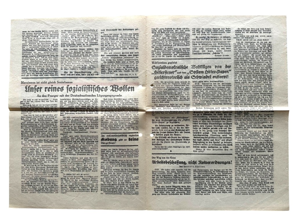 Original 1932 German early NSDAP Deutschland Erwache! newspaper