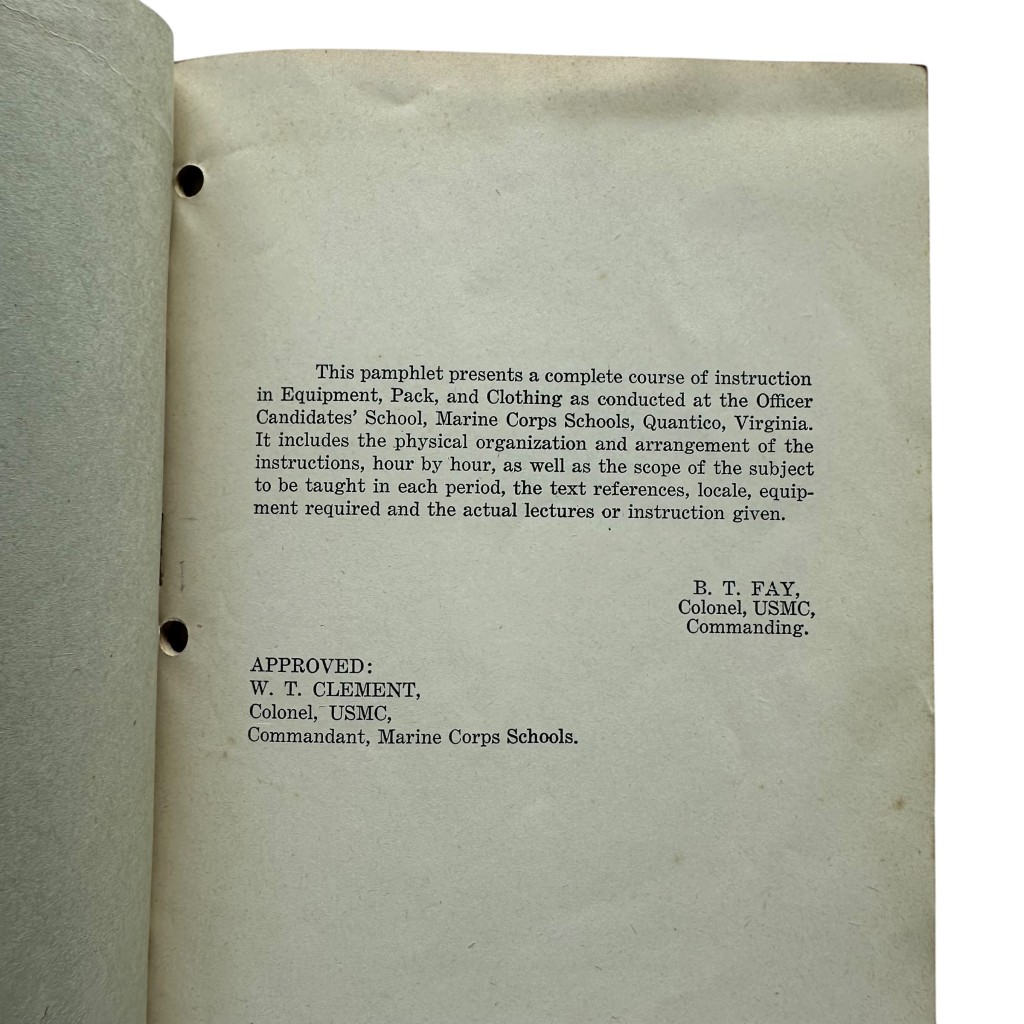 Original WWII US Marine Corps “Equipment Pack and Clothing” manual - Image 3