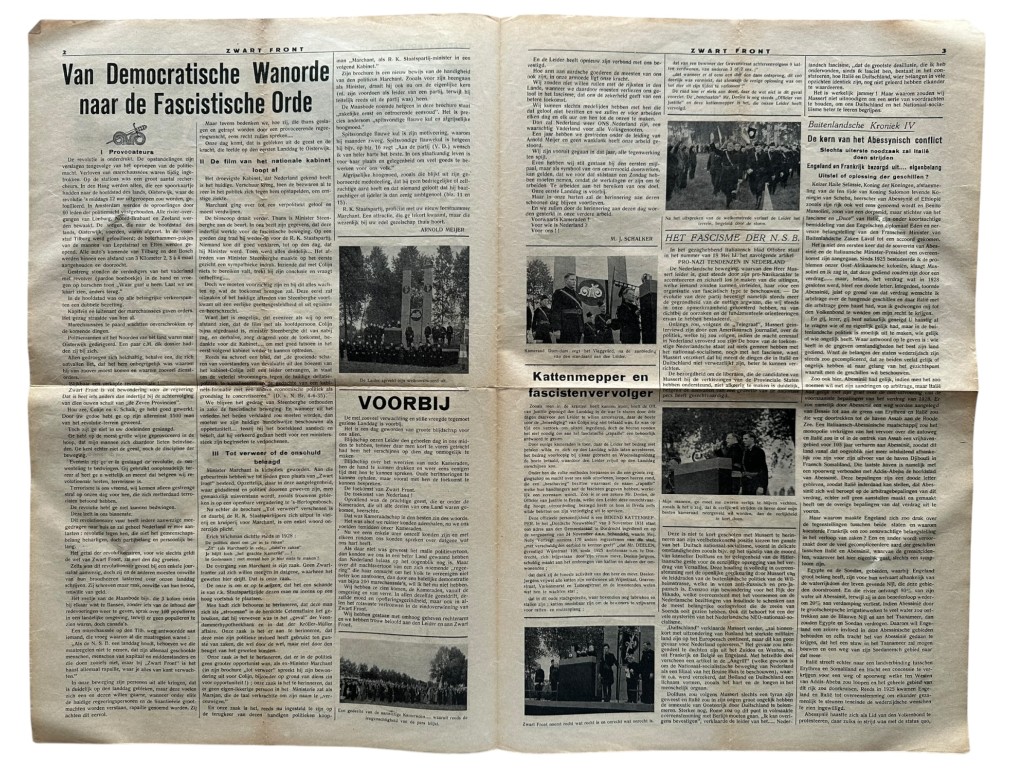 Original 1935 Dutch fascist 'Zwart Front' newspaper