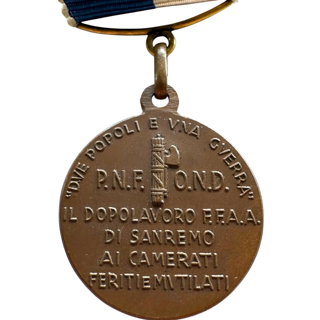 Original 1920-1940 Italian fascists P.N.F. - O.N.D. medal Sanremo
