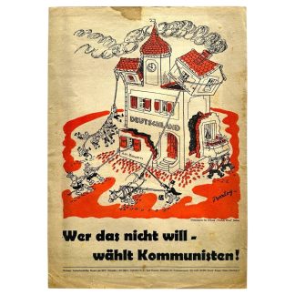Original 1920s German political propaganda poster issued by the KPD (Kommunistische Partei Deutschlands)