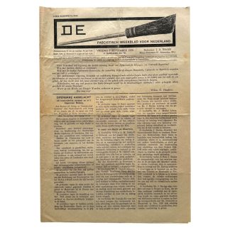 Original Dutch fascist newspaper De Bezem from 1930 featuring propaganda and interwar political printed material