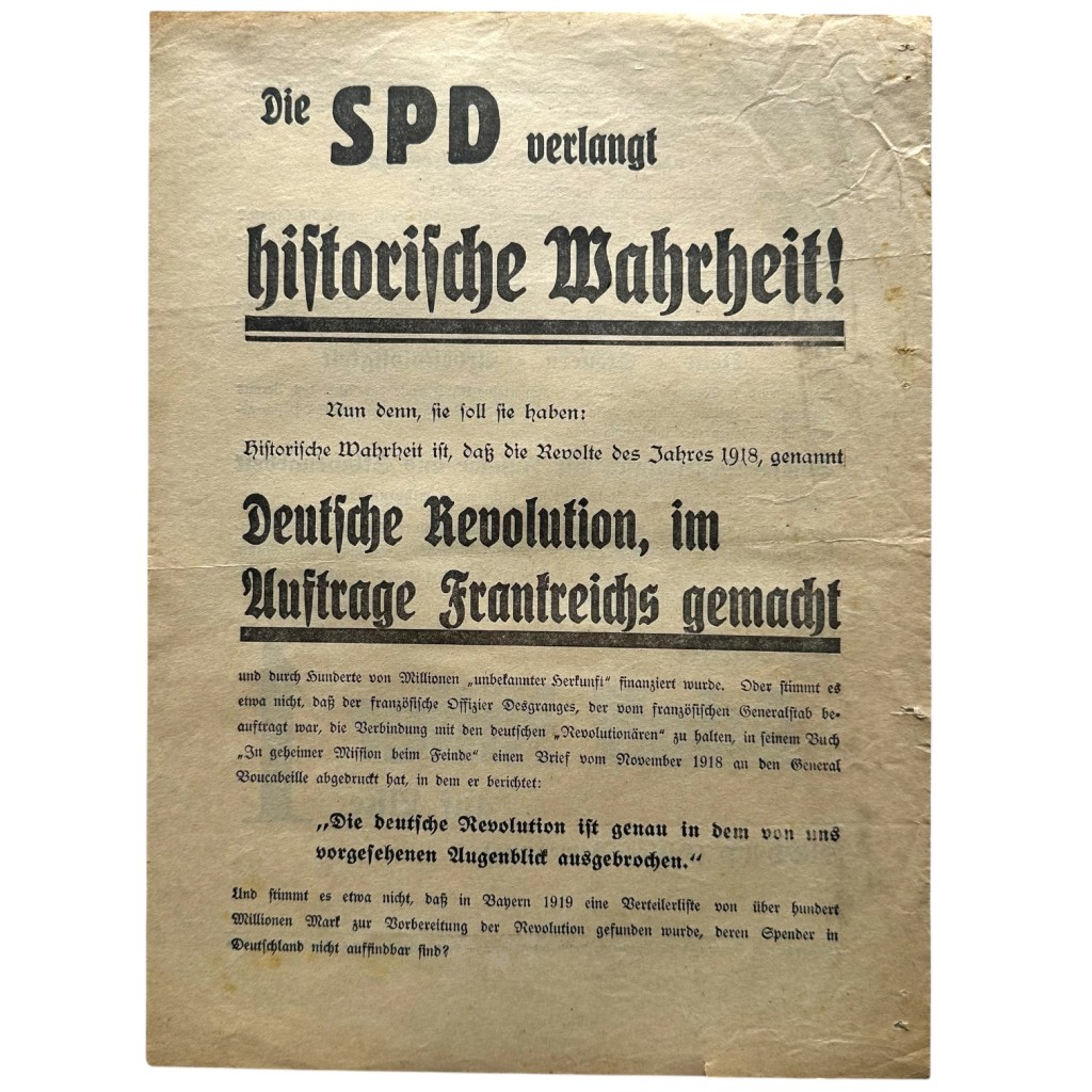 Original 1930s German political election flyer issued by the NSDAP (Hitler-Bewegung)