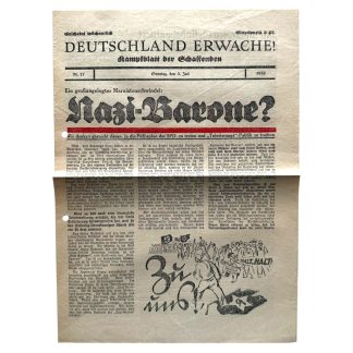 Original 1932 German early NSDAP Deutschland Erwache! newspaper