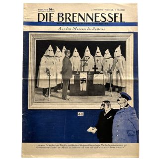 Original German Die Brennessel magazine from 1932 featuring political satire, NSDAP propaganda and Weimar Republic artwork.
