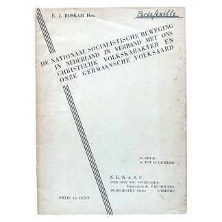Original 1934 Dutch NSB brochure 'De Nationaal Socialistische Beweging in Nederland in verband met ons Christelijk volkskarakter en onze Germaansche volksaard'