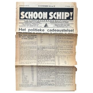 Original 1937 Dutch NSB local newspaper 'Schoon Schip' Zuid-Holland
