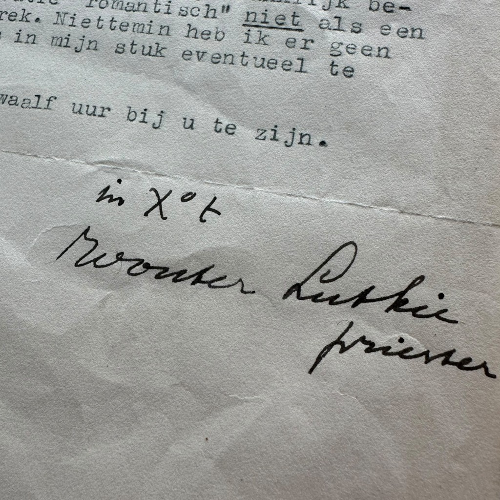 Original 1941 Dutch fascists letter from Wouter Lutkie (Hand-signed)
