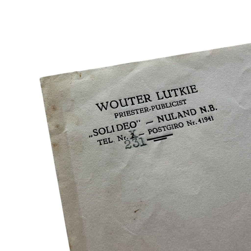 Original 1941 Dutch fascists letter from Wouter Lutkie (Hand-signed)