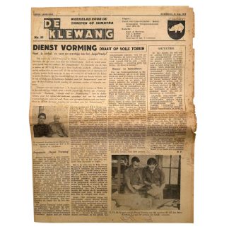 Originele De Klewang krant uit 1948 voor Nederlandse troepen op Sumatra in Nederlands-Indië met Z Brigade en Medan artikelen.