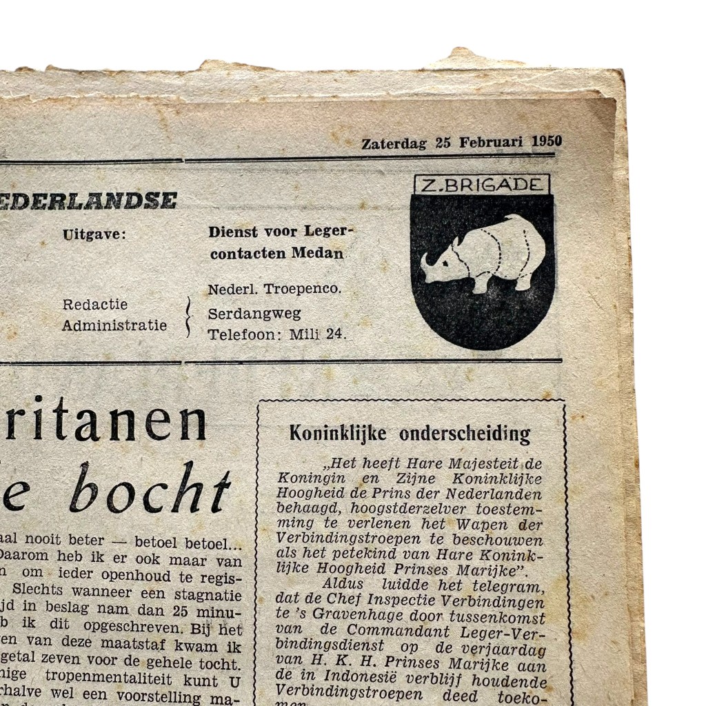 Original 1950 Dutch East Indies 'De Klewang - Z-Brigade' newspaper