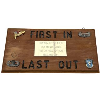 Original 1984 US 101st Airborne Pathfinder plaque