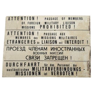 Original Cold War era DDR border sign