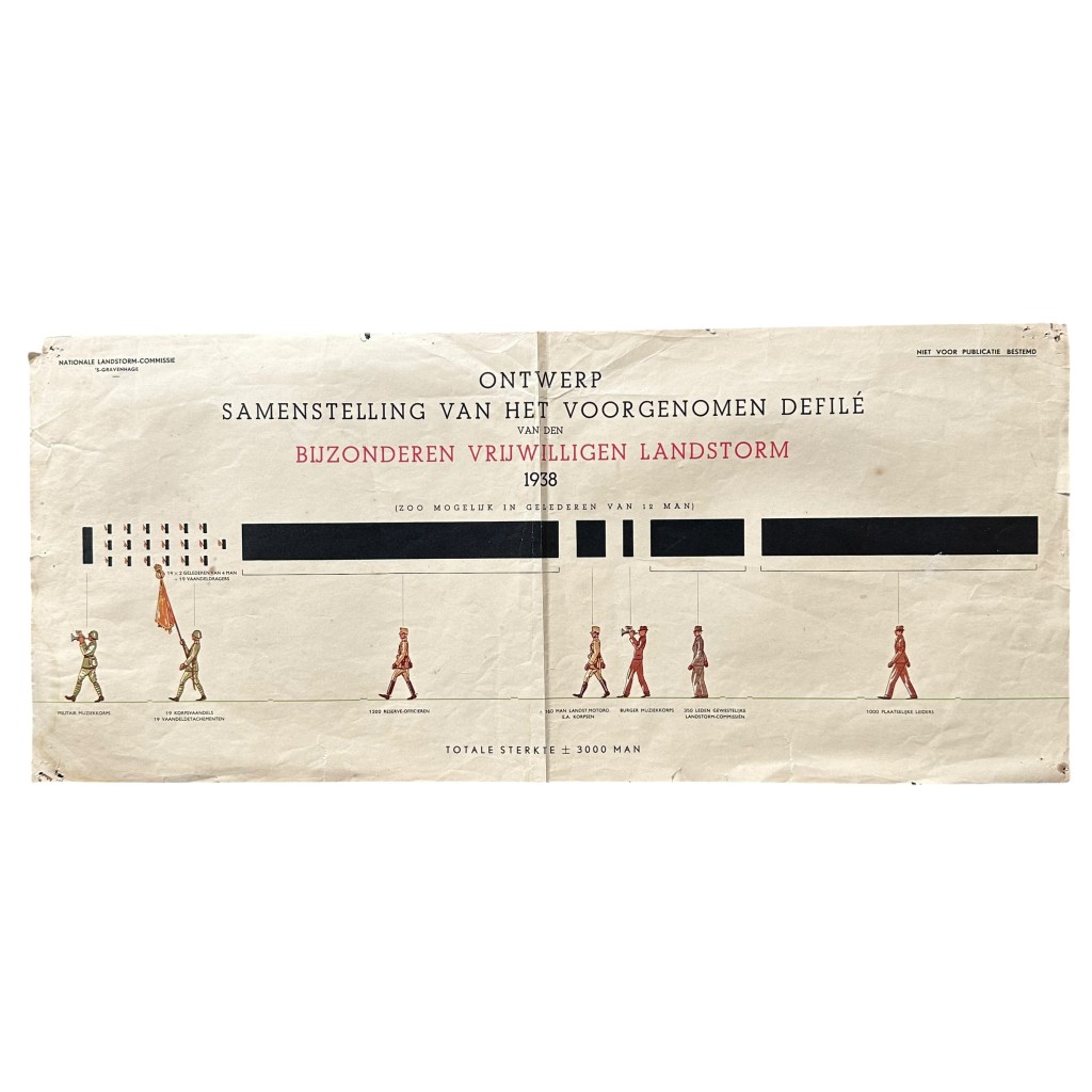Original Pre 1940 Dutch army Bijzonderen Vrijwilligen Landstorm poster